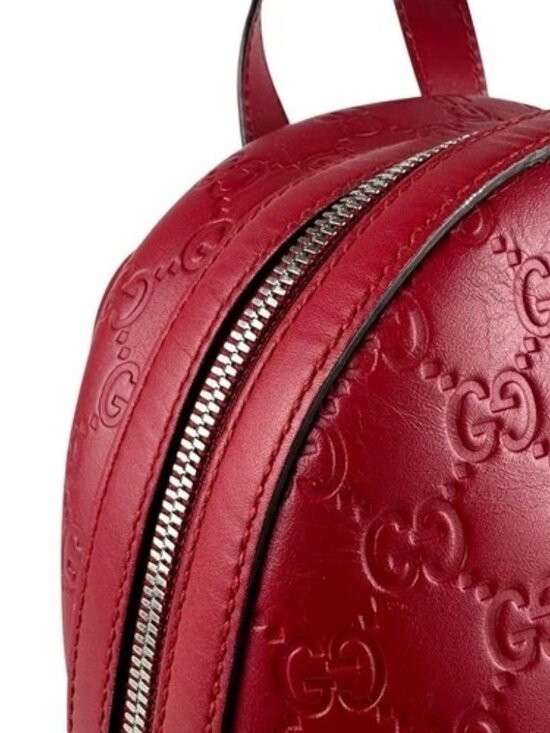 Auth GUCCI Guccisima Backpack Red Leather/Silvertone - z6640 main image 8